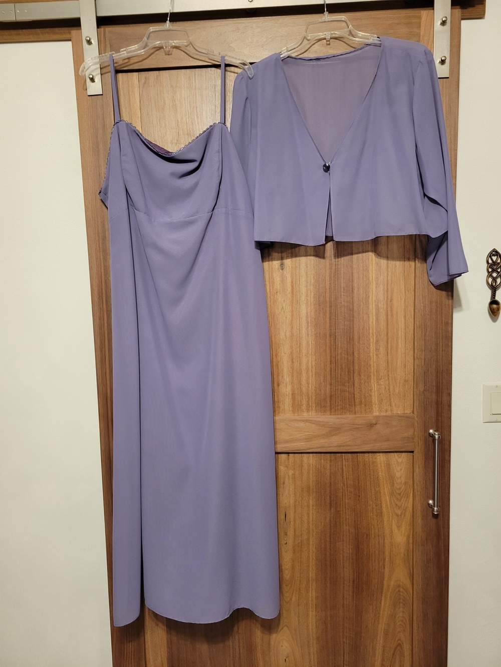 Lavender Beaded Lined Slip Dress with Matching Jacket